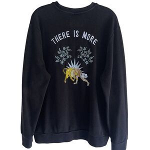 Hillsong Pullover Sweatshirt Unisex Size L Top Black Embroidered Christain Faith